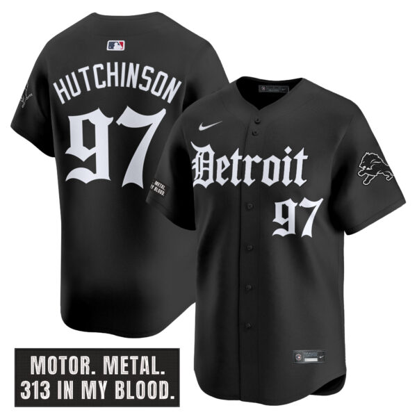 Men's Detroit Lions 'Motor Gothic Edition' Vapor Premier Limited Jersey - All Stitched - Image 3