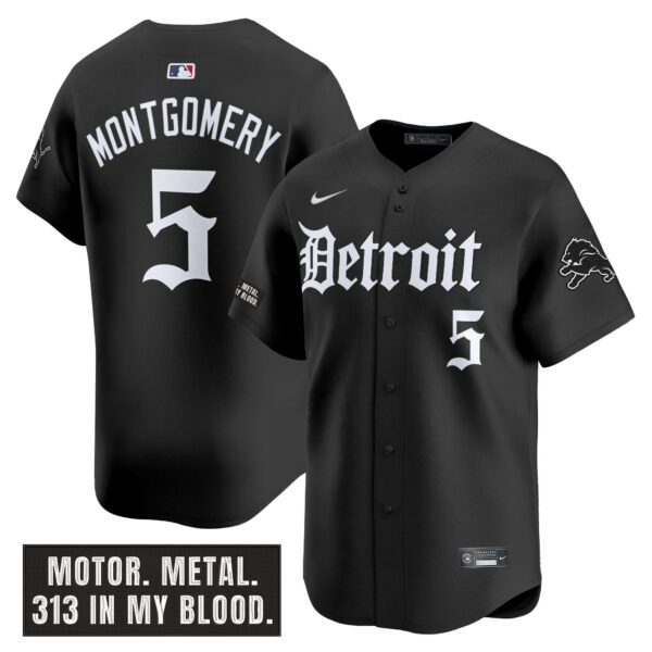 Men's Detroit Lions 'Motor Gothic Edition' Vapor Premier Limited Jersey - All Stitched - Image 5