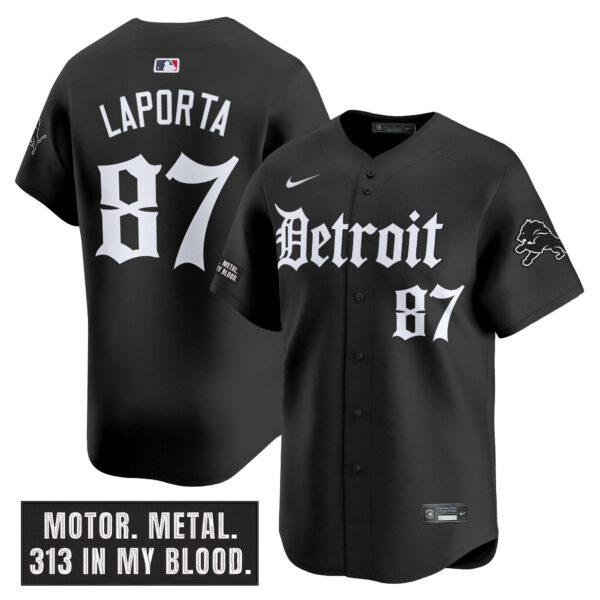 Men's Detroit Lions 'Motor Gothic Edition' Vapor Premier Limited Jersey - All Stitched - Image 7