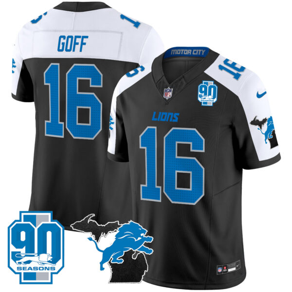 Men's Detroit Lions 2025 Michigan & 90th Year Patch Vapor Jersey - All Stitched - Image 10