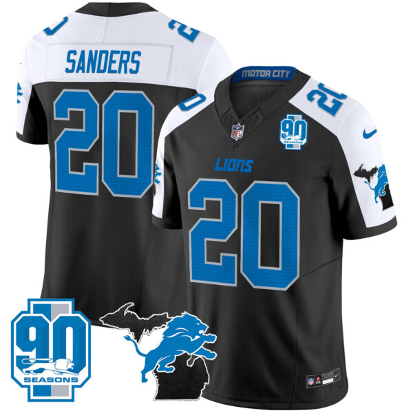 Men's Detroit Lions 2025 Michigan & 90th Year Patch Vapor Jersey - All Stitched - Image 14