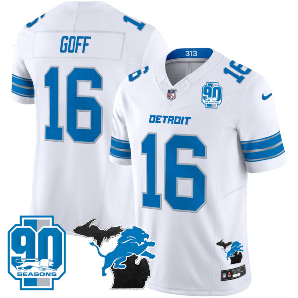 Men's Detroit Lions 2025 Michigan & 90th Year Patch Vapor Jersey - All Stitched - Image 18