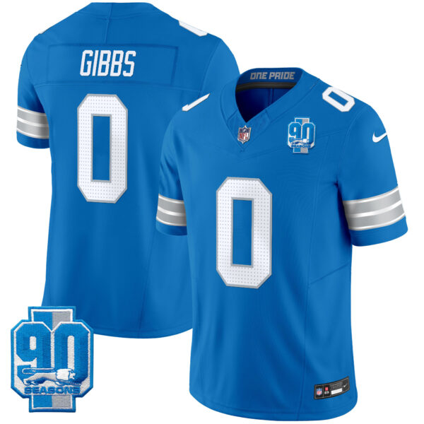 Men's Detroit Lions 2025 Michigan & 90th Year Patch Vapor Jersey - All Stitched - Image 32