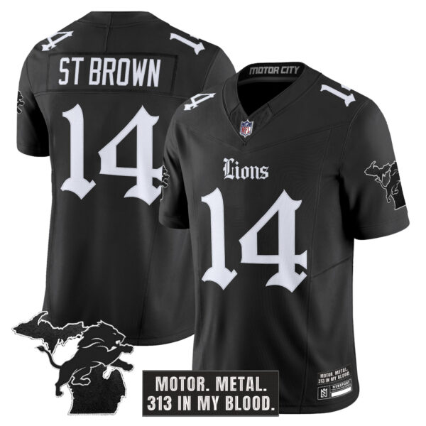 Men's Detroit Lions 'Gothic Motor Grit Edition' Vapor Limited Jersey - All Stitched - Image 4