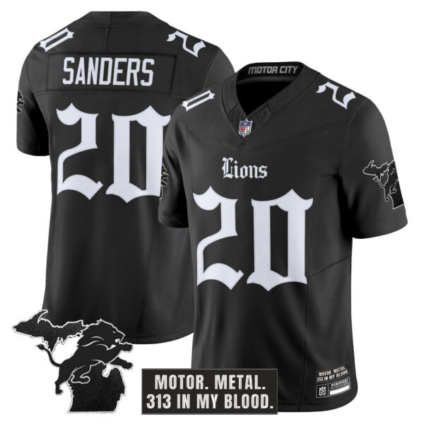 Men's Detroit Lions 'Gothic Motor Grit Edition' Vapor Limited Jersey - All Stitched - Image 6
