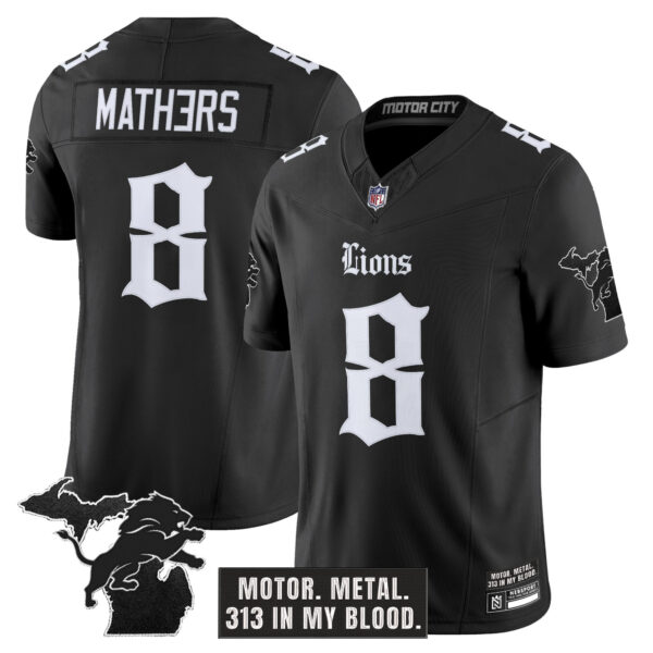 Men's Detroit Lions 'Gothic Motor Grit Edition' Vapor Limited Jersey - All Stitched - Image 9