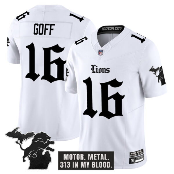 Men's Detroit Lions 'Gothic Motor Grit Edition' Vapor Limited Jersey - All Stitched - Image 10