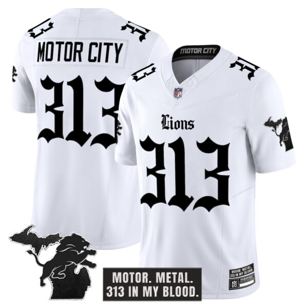 Men's Detroit Lions 'Gothic Motor Grit Edition' Vapor Limited Jersey - All Stitched - Image 11