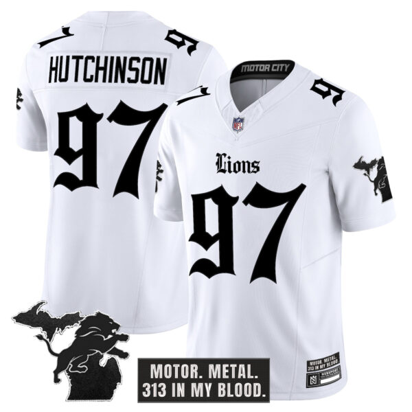 Men's Detroit Lions 'Gothic Motor Grit Edition' Vapor Limited Jersey - All Stitched - Image 12