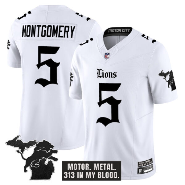 Men's Detroit Lions 'Gothic Motor Grit Edition' Vapor Limited Jersey - All Stitched - Image 14