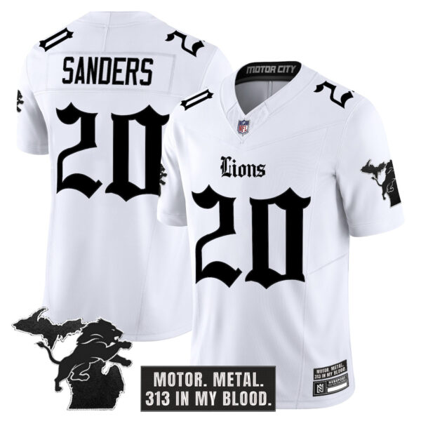 Men's Detroit Lions 'Gothic Motor Grit Edition' Vapor Limited Jersey - All Stitched - Image 15