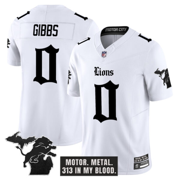 Men's Detroit Lions 'Gothic Motor Grit Edition' Vapor Limited Jersey - All Stitched - Image 17