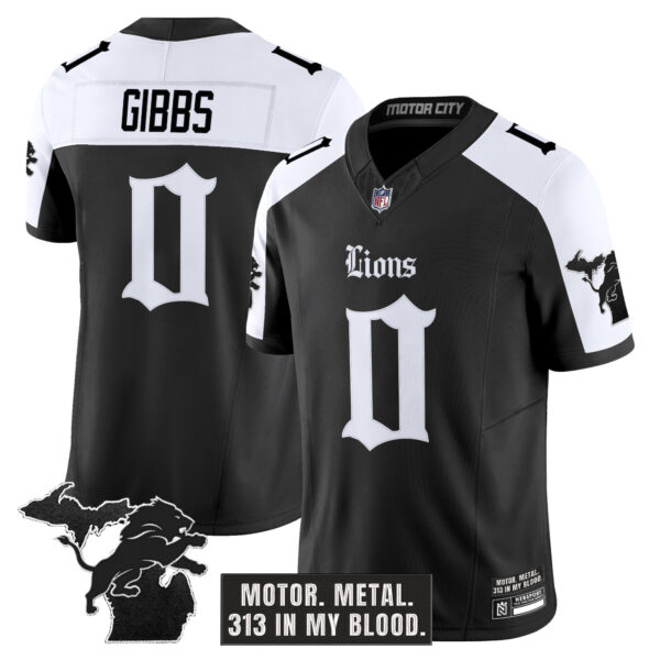 Men's Detroit Lions 'Gothic Motor Grit Edition' Vapor Limited Jersey - All Stitched - Image 26