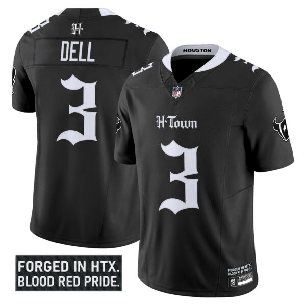 Men's Houston Texans 'Gothic Lone Star Shadows Edition' Vapor Limited Jersey - All Stitched - Image 6