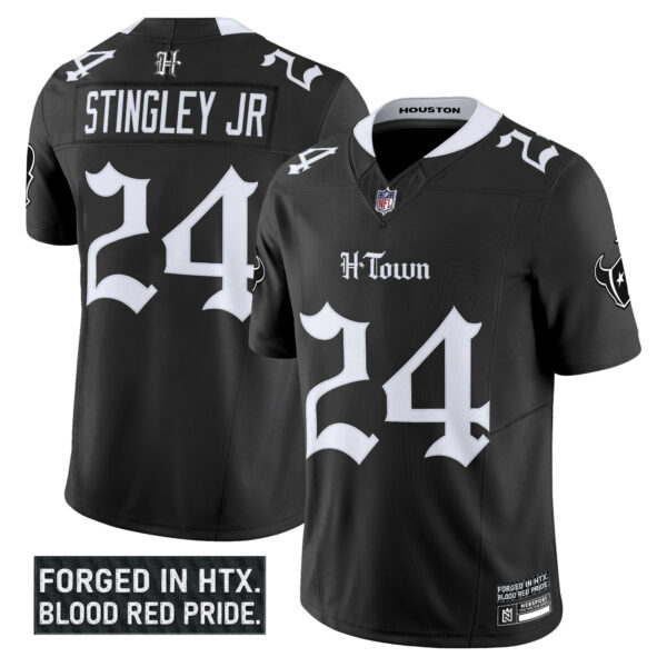 Men's Houston Texans 'Gothic Lone Star Shadows Edition' Vapor Limited Jersey - All Stitched - Image 7