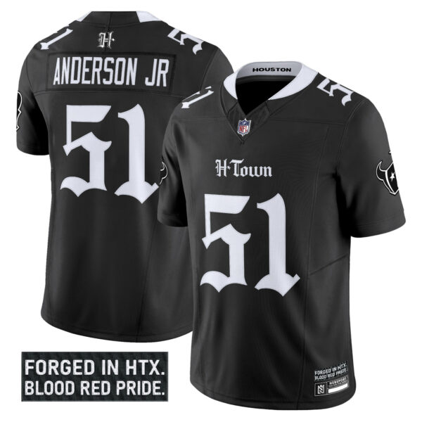Men's Houston Texans 'Gothic Lone Star Shadows Edition' Vapor Limited Jersey - All Stitched - Image 8