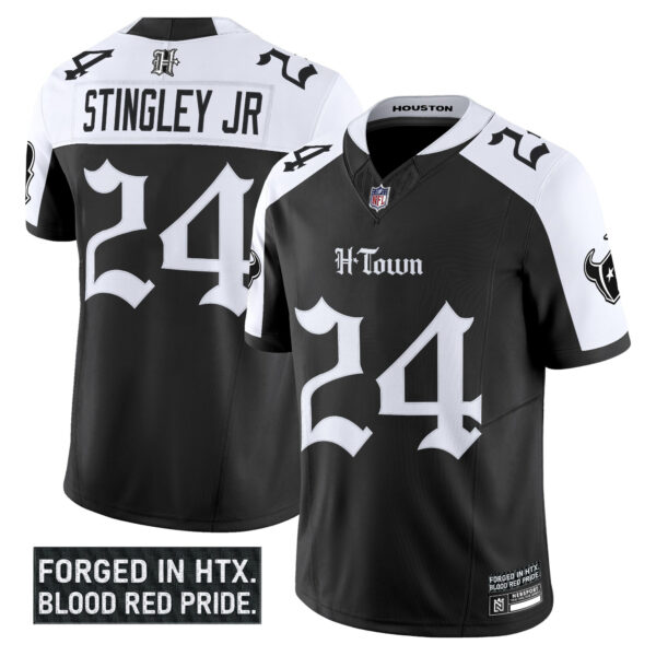 Men's Houston Texans 'Gothic Lone Star Shadows Edition' Vapor Limited Jersey - All Stitched - Image 25