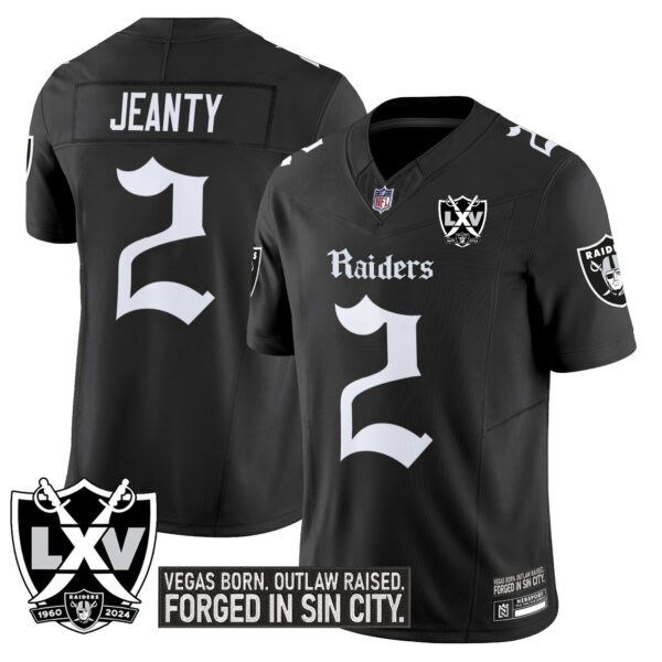 Men's Las Vegas Raiders 'Gothic Sin City Shadows Edition' Vapor Limited Jersey - All Stitched - Image 2