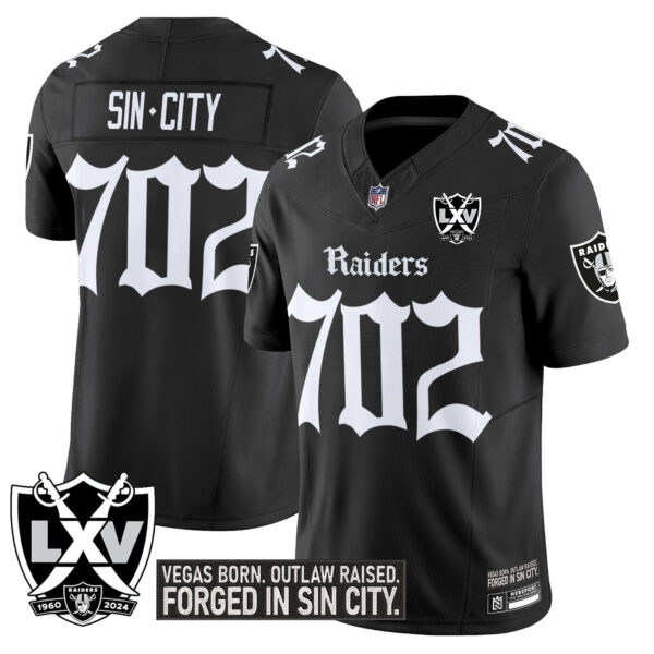 Men's Las Vegas Raiders 'Gothic Sin City Shadows Edition' Vapor Limited Jersey - All Stitched - Image 3