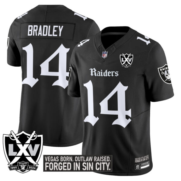 Men's Las Vegas Raiders 'Gothic Sin City Shadows Edition' Vapor Limited Jersey - All Stitched - Image 5