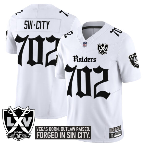 Men's Las Vegas Raiders 'Gothic Sin City Shadows Edition' Vapor Limited Jersey - All Stitched - Image 7