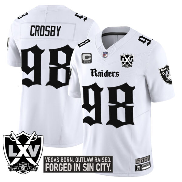 Men's Las Vegas Raiders 'Gothic Sin City Shadows Edition' Vapor Limited Jersey - All Stitched - Image 9