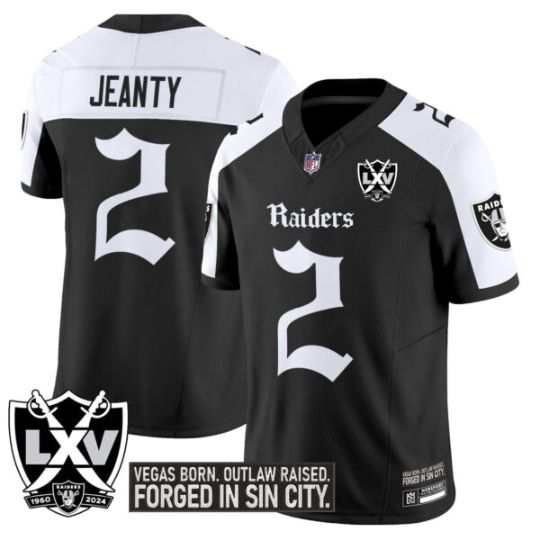Men's Las Vegas Raiders 'Gothic Sin City Shadows Edition' Vapor Limited Jersey - All Stitched - Image 11
