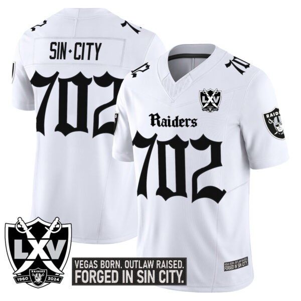 Men's Las Vegas Raiders 'Gothic Sin City Shadows Edition' Vapor Limited Jersey V2 - All Stitched - Image 7