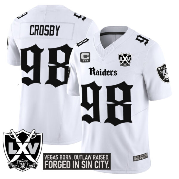 Men's Las Vegas Raiders 'Gothic Sin City Shadows Edition' Vapor Limited Jersey V2 - All Stitched - Image 9