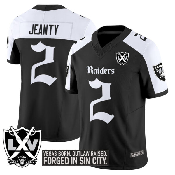 Men's Las Vegas Raiders 'Gothic Sin City Shadows Edition' Vapor Limited Jersey V2 - All Stitched - Image 11