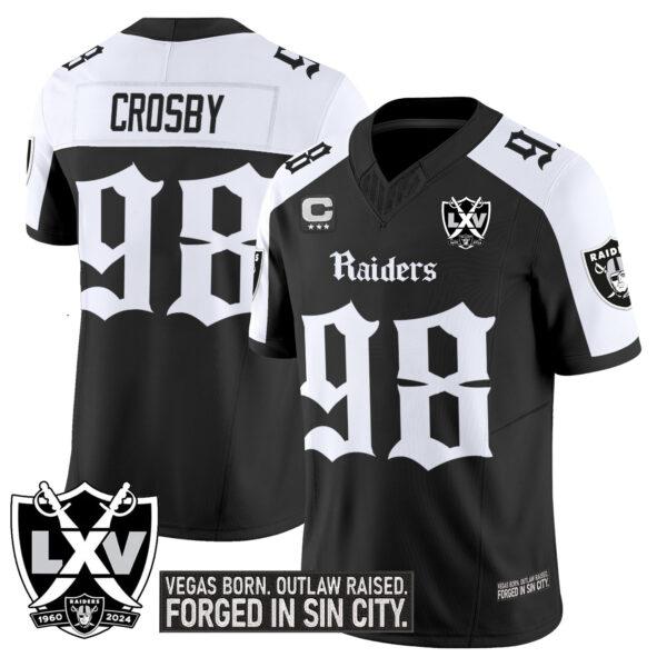 Men's Las Vegas Raiders 'Gothic Sin City Shadows Edition' Vapor Limited Jersey V2 - All Stitched - Image 14