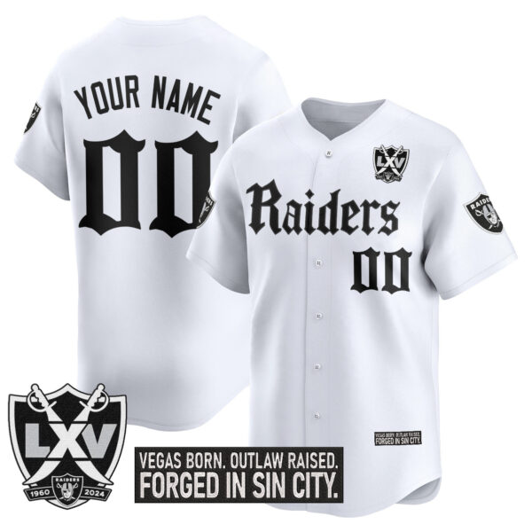 Las Vegas Raiders 'Gothic Sin City Shadows Edition' Vapor Baseball Custom Jersey - All Stitched - Image 2