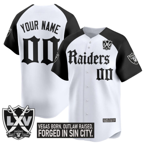 Las Vegas Raiders 'Gothic Sin City Shadows Edition' Vapor Baseball Custom Jersey - All Stitched - Image 3