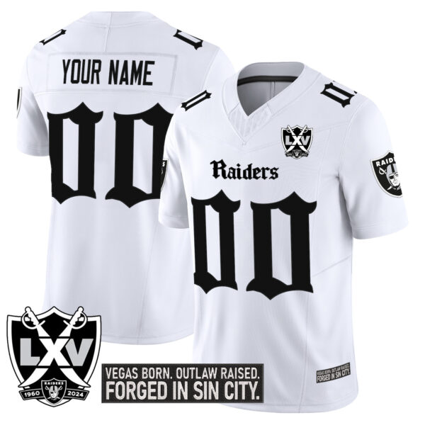 Las Vegas Raiders 'Gothic Sin City Shadows Edition' Vapor Limited Custom Jersey V2 - All Stitched - Image 2
