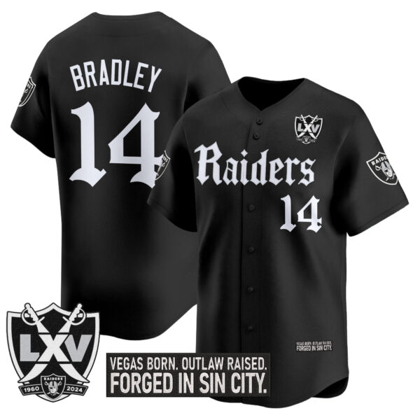 Men's Las Vegas Raiders 'Gothic Sin City Shadows Edition' Vapor Baseball Jersey - All Stitched - Image 5