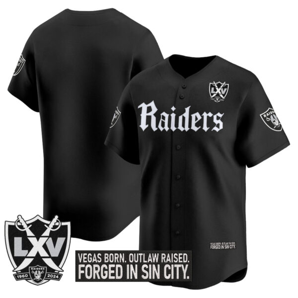 Men's Las Vegas Raiders 'Gothic Sin City Shadows Edition' Vapor Baseball Jersey - All Stitched - Image 6