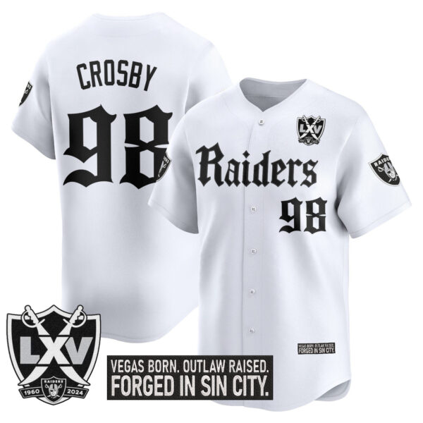 Men's Las Vegas Raiders 'Gothic Sin City Shadows Edition' Vapor Baseball Jersey - All Stitched - Image 10