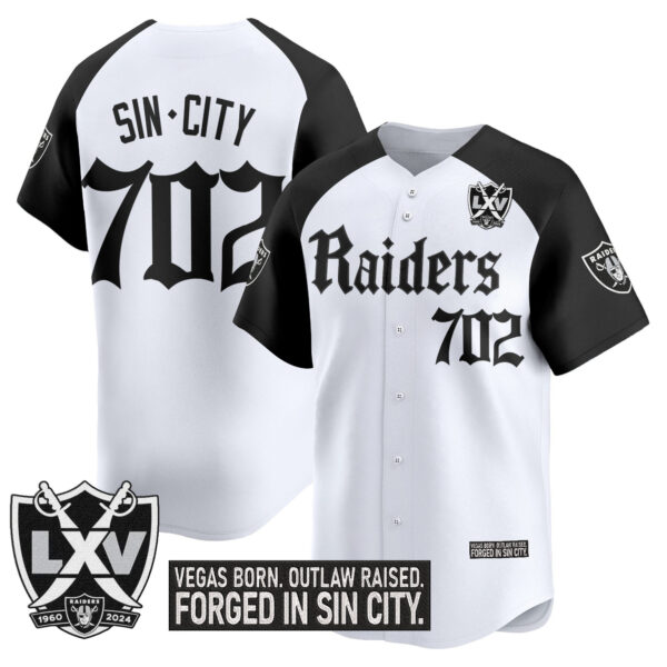 Men's Las Vegas Raiders 'Gothic Sin City Shadows Edition' Vapor Baseball Jersey - All Stitched - Image 14