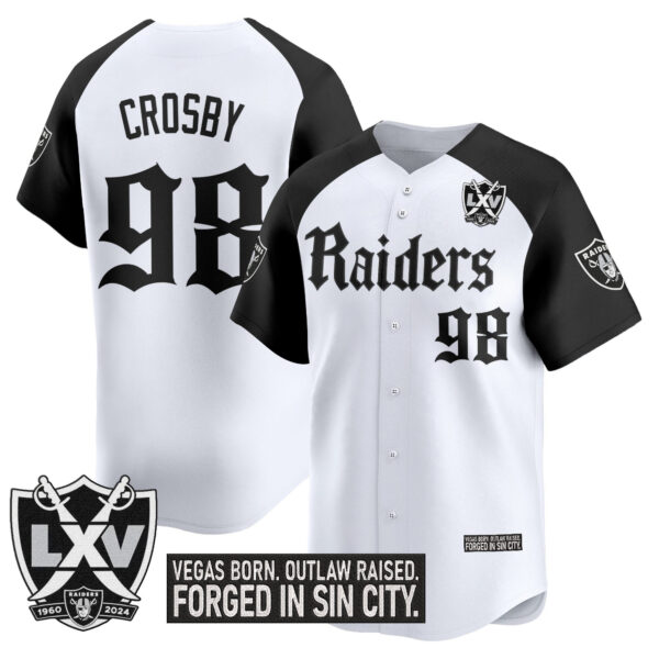 Men's Las Vegas Raiders 'Gothic Sin City Shadows Edition' Vapor Baseball Jersey - All Stitched - Image 16