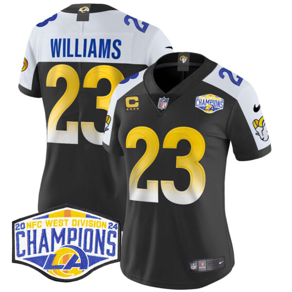 Women's Los Angeles Rams 2024 NFC West Division Champions Vapor Limited Jersey - All Stitched - Image 4