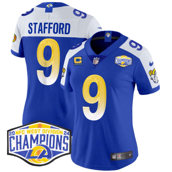 Women's Los Angeles Rams 2024 NFC West Division Champions Vapor Limited Jersey - All Stitched - Image 9