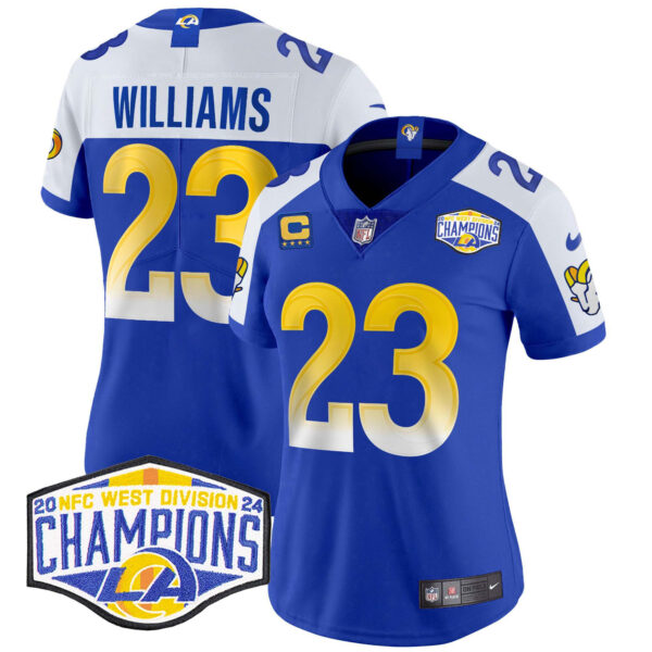 Women's Los Angeles Rams 2024 NFC West Division Champions Vapor Limited Jersey - All Stitched - Image 10