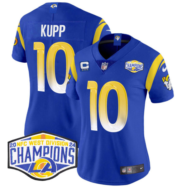 Women's Los Angeles Rams 2024 NFC West Division Champions Vapor Limited Jersey - All Stitched - Image 14