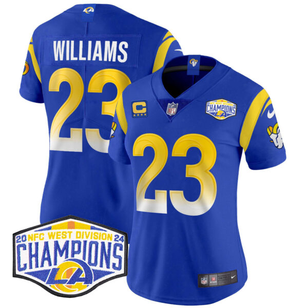 Women's Los Angeles Rams 2024 NFC West Division Champions Vapor Limited Jersey - All Stitched - Image 16