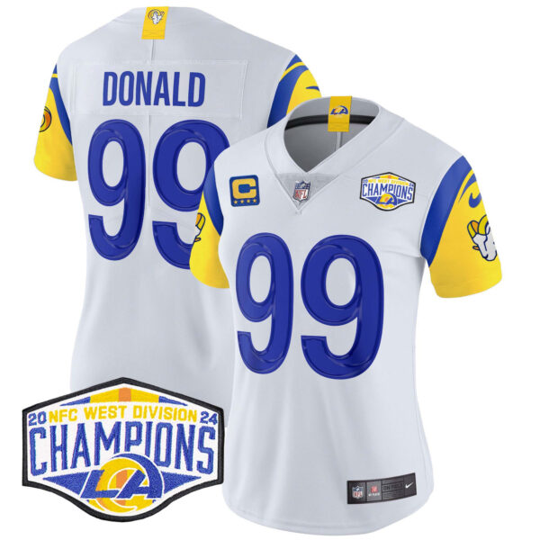 Women's Los Angeles Rams 2024 NFC West Division Champions Vapor Limited Jersey - All Stitched - Image 19