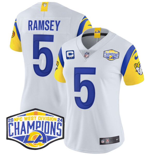 Women's Los Angeles Rams 2024 NFC West Division Champions Vapor Limited Jersey - All Stitched - Image 24
