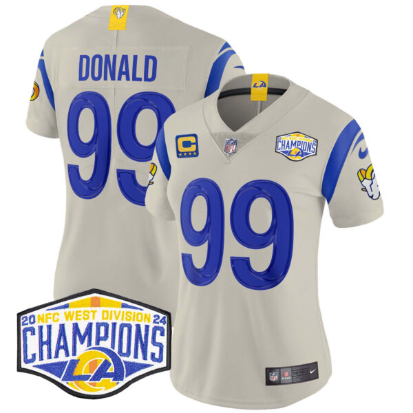 Women's Los Angeles Rams 2024 NFC West Division Champions Vapor Limited Jersey - All Stitched - Image 25
