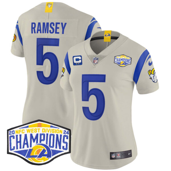 Women's Los Angeles Rams 2024 NFC West Division Champions Vapor Limited Jersey - All Stitched - Image 30