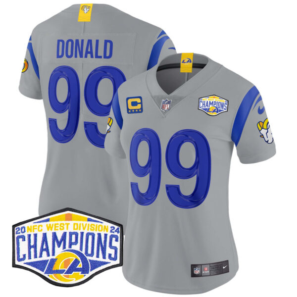 Women's Los Angeles Rams 2024 NFC West Division Champions Vapor Limited Jersey - All Stitched - Image 31