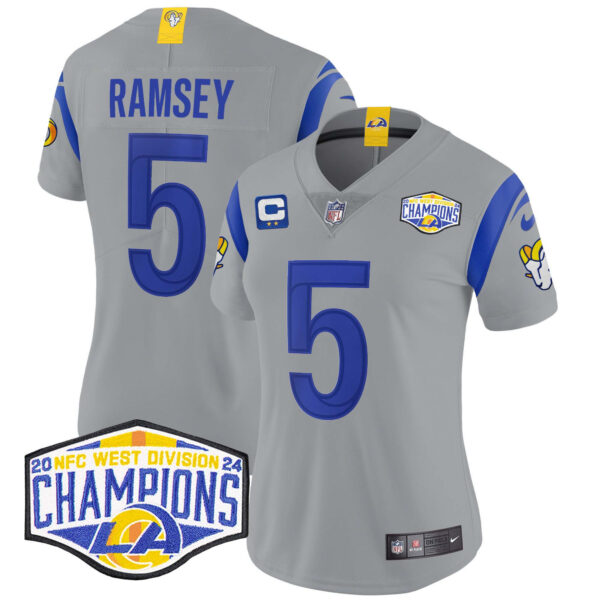 Women's Los Angeles Rams 2024 NFC West Division Champions Vapor Limited Jersey - All Stitched - Image 36